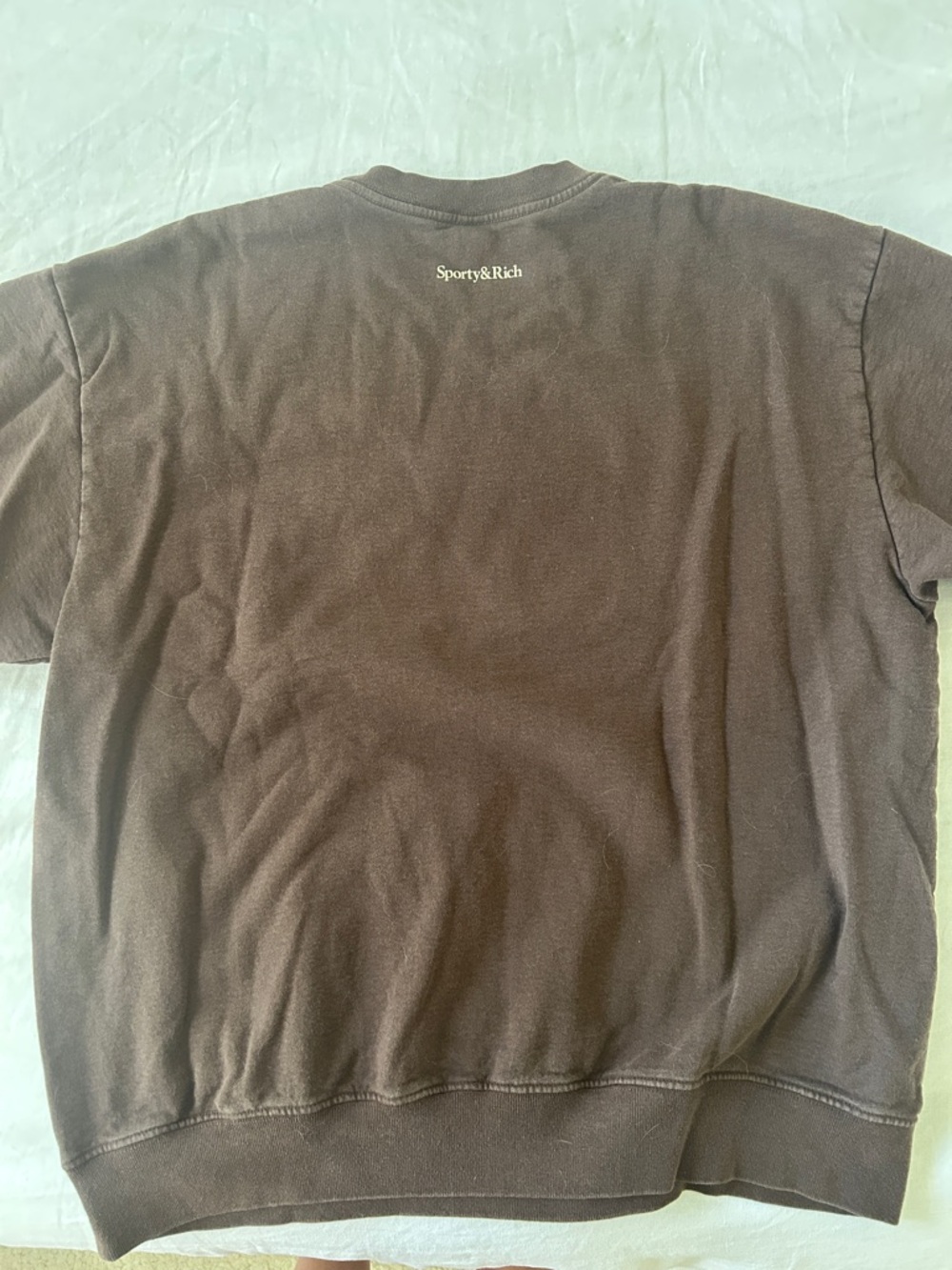 Sporty & Rich Brown 'Wellness Club' Crew Sweatshirt - Picture 4 of 4